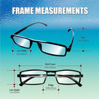 Reading Glasses for Men & Women, 5 Pack Cheap Readers, Black Rectangular Frames