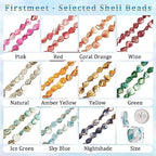 Firstmeet 40Pcs Freeform Irregular Shape Shell Beads Loose Spacer Natural Beads for Necklace Bracelet Jewelry Making(DIY-1015-Sky Blue)