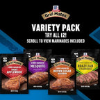 McCormick Grill Mates Marinade Mix Variety Pack, Includes 12 Marinade Mixes, Sweet, Smoky, Spicy, and Savory Flavors, For Chicken, Beef, Pork, Shrimp, Veggies, and More, 12.32 oz