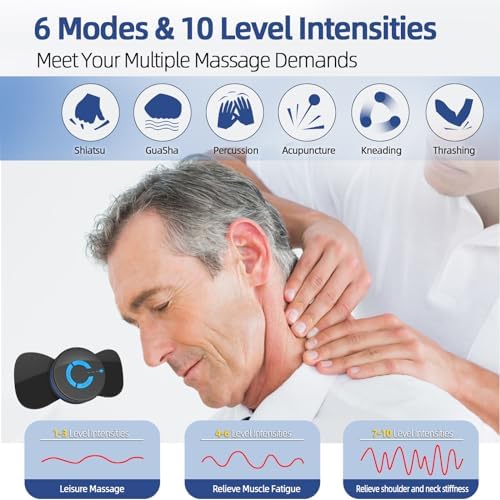 Mini Massager,Rechargeable Intelligent TENS Unit Muscle Stimulator for Pain Relief - FSA or HSA Eligible Deep Tissue EMS Massager Management for Back, Neck, Arm Electronic Pulse Machine