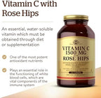 Solgar Vitamin C 1500 mg with Rose Hips, 180 Tablets - Antioxidant & Immune Support - Overall Health - Supports Healthy Skin & Joints - Non GMO, Vegan, Gluten Free, Dairy Free, Kosher - 180 Servings