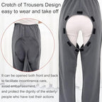 Patient Care Pants, Rehabilitation Trousers, Adult Open Crotch Pants Clothing Incontinence Pants For Women And Men Disabled And Elderly Suitable Clothing For Clothing Easy To Wear And Remo(Color:M)