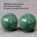 Traditional Chinese Baoding Balls, Marble Health Exercise Stress Relief Balls, Dark Green, 2-Piece Set (Dark Green, Small-1.38")