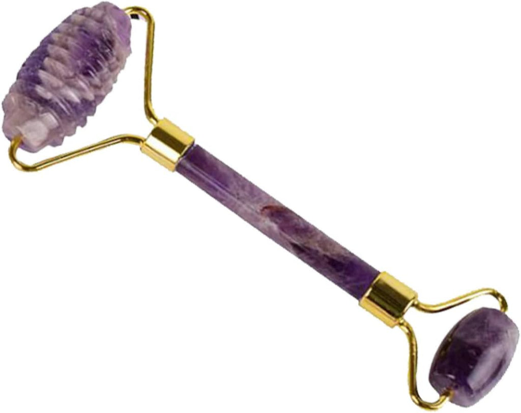 Natural Amethyst Jade Roller Gouache Scraper for Face Gua Sha Massage Tool Set SPA Scraping Stone Facial Lift Up,Type 4