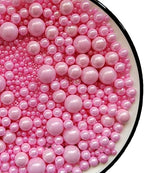 Homankit Edible Pink Pearl Sugar Sprinkles Candy Mixing Size Baking Cake Decorations Cupcake Toppers Cookie Decorating Wedding Party Valentine's Halloween Christmas Supplies 120g/ 4.23oz