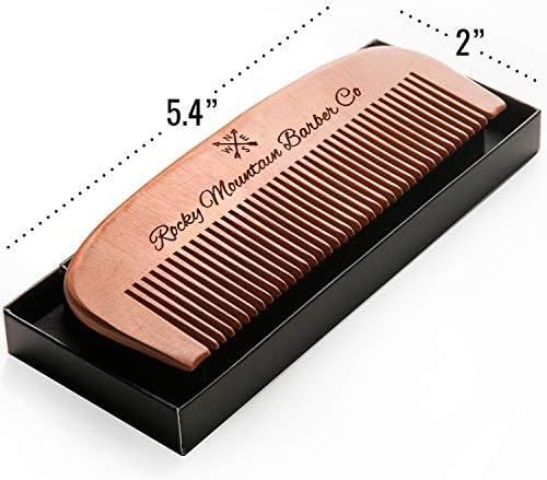 Hair Comb - Wood with Anti-Static & No Snag Handmade Brush for Beard, Head Hair, Mustache with Design in Gift Box