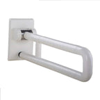 handrail Handrails Grab Bar U Type Foldable Stainless Steel Disabled Old Man Barrier-Free Urinal Handrail/Support Double Tube Rail – Drops Down & Folds up/White