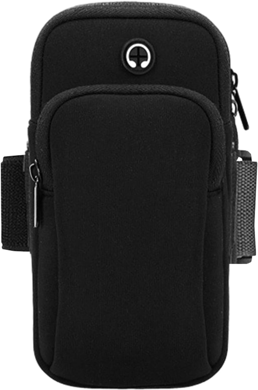 Phone Holder for Running, Universal Adjustable Arm Band Key Card Bag Fit Gym Jogging Hiking Exercise Walking Workout, Running Armband for Phone Under 7 Inch(Black)