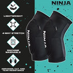 Ninja MTB Speed King Knee Pads, Flexible BMX and Mountain Bike Knee Pads, Great Protection & Lightweight Design, for Men and Women, for Men and Women, Size Large/X-Large