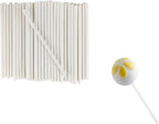 30 Pcs White Lollipop Sticks, 4 Inch Paper Candy Sticks for Homemade Candy Cookies Dessert Cupcake Toppers