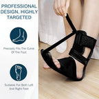 Upgrade Plantar Fasciitis Night Splint & Relief Brace with Adjustable Straps - Support for Achilles Tendonitis, Heel Spur Pain, Day & Night Use (1, Black)