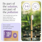 VIVAGO Firm Toothbrushes for Adults - 10 Pack - BPA Free Hard Bristle Toothbrush Firm - Bamboo Toothbrushes Hard