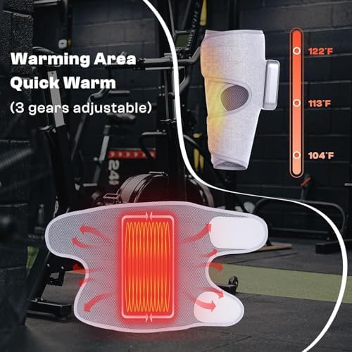 Cordless Leg Massager with Heat and Compression, Rechargeable Leg Compression Massager for Circulation, Muscle Relaxation for Calf, Gifts for Dad Mom Men Women Gym Office Home (1 Piece)