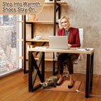 Heated Floor Mat - Foot Warmer Under Desk, 19.7x21.7in Heated Feet Rest for Home Office Desk, Winter 110V Electric Heating Pad with 3 Timers & 10 Adjustable Temperature