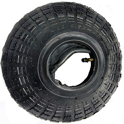 Potreba Tire & Inner Tube Set 4.10/3.50-4 (Fits 3.00-4) — 10" Pneumatic Wheel Kit for Wheelbarrow, Hand Trolley, 4" Rim