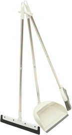 Holibanna Broom Dustpan Set Long Handle Multi-Functional Household Cleaning Tool Hair and Debris Wiper for Indoor and Outdoor Use Metal Handle Easy Clean