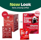 Copper Cow Coffee Premium Pour Over Single-Serve Vietnamese Coffee Pouches (8 pack) | Churro | Dark Roast | Flavored with Real Cinnamon | Convenient Vietnamese Ground Coffee Packets, Travel Friendly