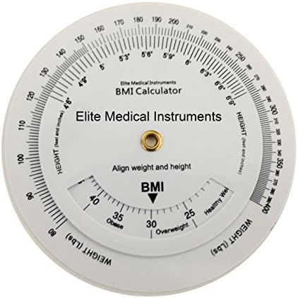 EMI BMI Body Mass Index Wheel Calculator 4.25 inch, Single Sided, Adult ECB-201