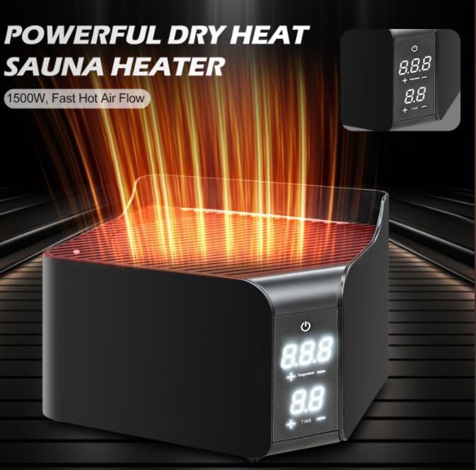 ZONEMEL Portable Dry Hot Air Heater, 1500W Electric Dry Heater for Portable Sauna