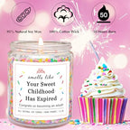 Homsolver 18th Birthday Gifts for Girls, 18th Birthday Decorations Candles Gifts for 18 Year Old Girls, Your Childhood Has Expired Handmade Candles (Vanilla Birthday Cake Scent with Sprinkles)