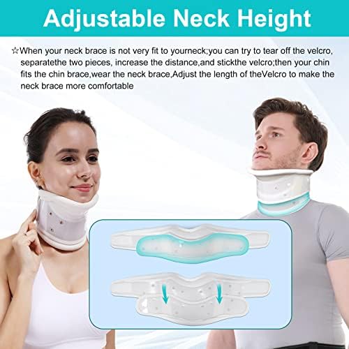 Cervical Neck Brace Collar with Chin Support for Stiff Relief Cervical Collar Correct Neck Support Pain Bone Care Health(Size S)
