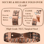 Therapeutic Pure Copper Magnetic Bracelet for Men, Ultra Powerful Gauss Adjustable Magnet Therapy Bracelet with Fold Over Clasp, Includes Sizing Tool, Extra Link Pins, Cleaning Cloth, Best Gift for Men