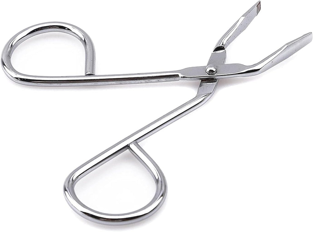 Silver Stainless Steel Eyebrow Tweezers Scissors- Professional Shaped Slant Tip Tweezer Clip Hair Plucker for Hair and Eyebrows Personal Care, Shave and Hair Removal