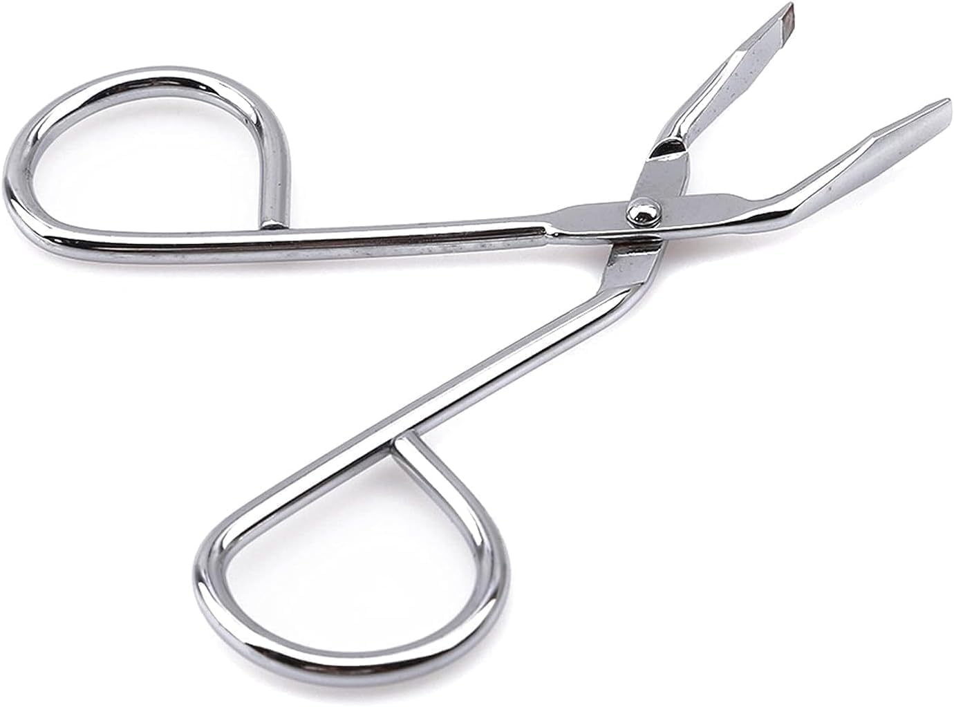 Silver Stainless Steel Eyebrow Tweezers Scissors- Professional Shaped Slant Tip Tweezer Clip Hair Plucker for Hair and Eyebrows Personal Care, Shave and Hair Removal