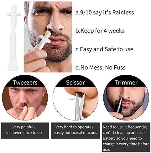 BlueZOO 60PCS Nose Wax Applicator Sticks Spatulas for Nostril Nasal Cleaning Ear Hairs Eyebrow Facial Hair Removal