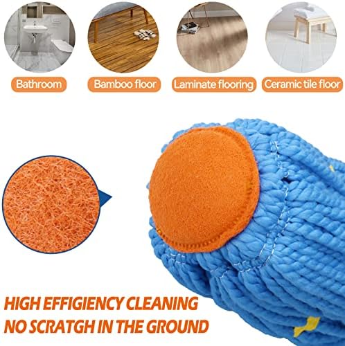 Self-Wringing Twist Mops for Floor Cleaning, Microfiber Floor mop with 57 " Long Handle, Easy Wringing Mop for Hardwood Commercial Household Clean