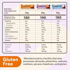 FitnesSHOCK Protein Bars Variety Pack - Gluten Free, No Added Sugar, Low Calorie Low Carb Snack - Peanut Salted Caramel, Hazelnut Caramel, Coconut - 180 Kcal, 0g Added Sugar, 8g Fat, 13g Net Carbs - 12 x 50g
