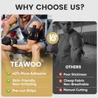 TEAWOO PreCut Kinesiology Tape for Shoulder (20 Pcs) – Waterproof Breathable Athleti, Enhanced Adhesion & Elasticity, Shoulder Pain Relief Support for Sports & Daily Use (Black, Beige & Blue)