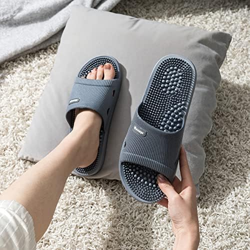 Acupressure Massage Slippers for Plantar Fasciitis for Women Acupuncture Slippers Arthritis Neuropathy Pain Relief Non-Slip Massage Sandals Women Stress Relief Gifts for Bath (Men 8.5-9.5, Dark Gray)