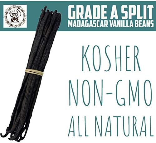 10 Kosher Grade A Madagascar Split Vanilla Pods perfect for cooking, extracts and baking 5,5 to 8 inches