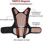 Posture Corrector 108pcs Magnets Self-Heating Waist Back Brace Vest Lumbar Belt Spine Shoulder Neck Posture Correction Belt for Men Woman Back Posture (Size : Medium)