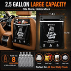Noaman 50PCS Recycled Car Trash Bags, 2Gal Leakproof & Smell Proof. Heavy-Duty Garbage Bags for car, SUV, truck, RV. Stick-on or Headrest Mount. Alternative to Car Trash Can. Black