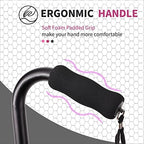 LIXIANG Walking Canes Stablize Women Quad Canes for Seniors & Adults Foldable Adjustable for Men & Women Heavy Duty Freestanding Cane for People with Leg Injuries 3 footings