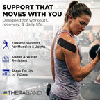 THERABAND Kinesiology Tape, Waterproof Physio Tape for Muscle & Joint Support, Standard Roll with XactStretch Application Indicators, 2 Inch x 16.4 Foot Roll, Black/Gray