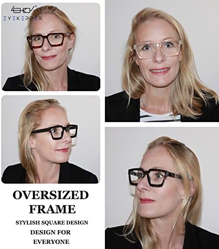 Eyekepper Bifocal Reading Glasses Women - Stylish Bifocal Readers Clear Lens Oversize Frame
