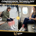 CopperJoint Copper Compression Socks for Women & Men (2 Pairs) – 15-20 mmHg Wide Calf & Plus Size Medical-Style Support – Pregnancy & Travel Socks – Running Gifts for Runners, Nurses & Long Flights