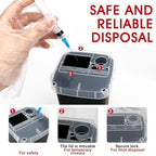 Black 1 Quart (3-Pack) Sharps Container for Home Use, Needle Disposal Containers, Biohazard Containers, Syringe Disposal, Small Portable Container for Travel, Professional Sharp Waste Disposal