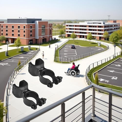 2 Pack Black Durable Walking Stick Holders, Cane Holder, Wheelchair Accessories, Walking Stick Folder for Mobility Scooter, Crutch Holder Cane Accessories, Bicycle Flashlight Rack