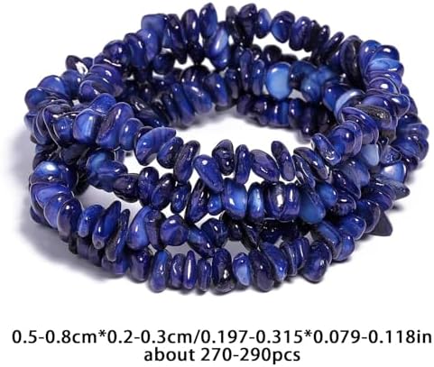 Chip Shells, 260pcs 5-8mm Irregular Beads with Holes, Royal Blue Shell & Lapis Lazuli Like Chip Beads for Jewelry Making