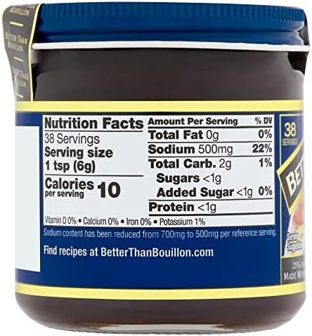 Better Than Bouillon All Natural Reduced Sodium Vegetable Base, Made with Seasoned Vegetables, Makes 9.5 Quarts of Broth, 38 Servings 8 Ounce (Pack of 4)