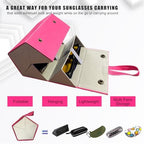 Longjet Sunglasses Organizer Travel Glasses Case 5 Slots Multiple Pairs Eyeglasses Storage Box Hanging Eyewear Holder