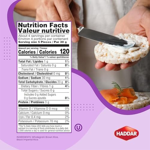 Haddar Wholegrain Rice Cakes 4.2oz (3 Pack) Made From Brown Rice | All Natural, Gluten Free, Vegan, Non GMO | Low Fat & Low Calorie | Zero Sugar | Certified Kosher (including Passover)
