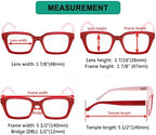 Eyekepper 4 Pack Ladies Reading Glasses - Oversized Square Design Readers for Women Red