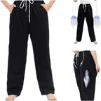 Lmaray Catheter Leg Bag Trousers, Nephrostomy Bags Pants, Urine Bag Ostomy Support with Dual Pockets, Grey