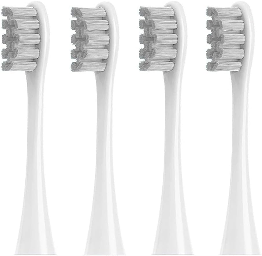 4 pcs/Set Replacement Brush Heads Compatible with Oclean X/X PRO/ Z1/ F1/ One/Air 2/ SE Sonic Electric Toothbrush Dupont Bristle Nozzles(Gray)