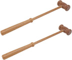 Wakauto 2pcs Wooden Back Massager Hammer and Back Scratcher Set Manual Knock Massage Tool Portable Wellness Device for Relief